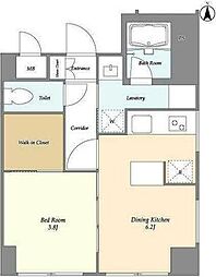 インプルーブ両国 4階1DKの間取り