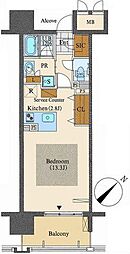 ロイヤルパークス豊洲 3階ワンルームの間取り