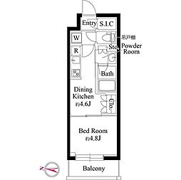 グランパセオ清澄白河II 1階1DKの間取り