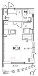 マーサ・プレアマールＫ 3階ワンルームの間取り