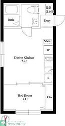 グラウンデュークス西大島 5階1DKの間取り