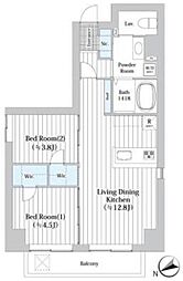 ウエルカーサ浅草橋 5階2LDKの間取り
