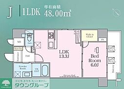 ゼンパレス日本橋 5階1LDKの間取り