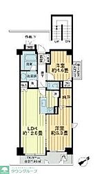 シャンノール清澄公園 2階2LDKの間取り