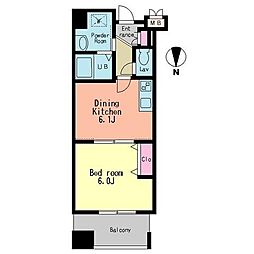 JR総武線 錦糸町駅 徒歩9分の賃貸マンション 8階1DKの間取り