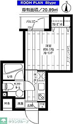 グランドコンシェルジュ錦糸町アジールコート 8階1Kの間取り