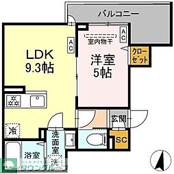 セレスティア大島 1LDKの間取図画像