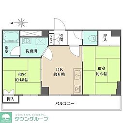 ラヴィーナ門前仲町 6階2DKの間取り