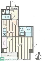 ベルジェ東陽町 6階1DKの間取り