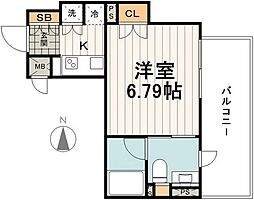 アーデン清澄白河 4階1Kの間取り