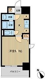 プライムアーバン門前仲町 7階1Kの間取り