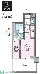 クレストコート東陽町 1LDKの間取図画像