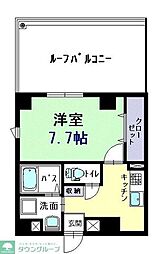 パスィフィーク 1Kの間取図画像