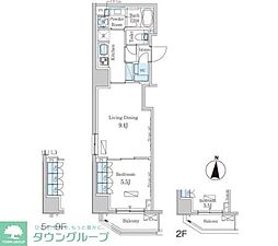パークアクシス錦糸町ヴェール 1LDKの間取図画像