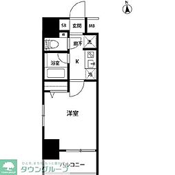 ルクレ錦糸町 1Kの間取図画像