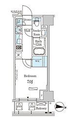 パークアクシス木場キャナルウエスト 1Kの間取図画像