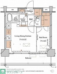 ブランシエスタ木場 1LDKの間取図画像