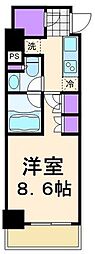パークハビオ門前仲町 1Kの間取図画像