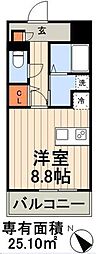 フォルティス水天宮前 ワンルームの間取図画像