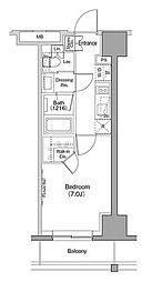 ザ・パークハビオ木場 1Kの間取図画像