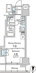 ParkAxis菊川StationEast 1DKの間取図画像