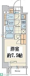 クレストコートTS吾妻橋 1Kの間取図画像