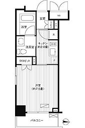 グランハイツ錦糸町 1Kの間取図画像
