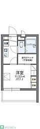 レオパレスベレオM 1Kの間取図画像