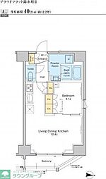 プラウドフラット錦糸町2 1LDKの間取図画像