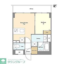 グランカーサ清澄白河 1LDKの間取図画像
