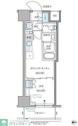 パークアクシス住吉ガーデンスクエア 1DKの間取図画像
