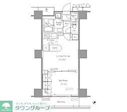 パークアクシス豊洲 1LDKの間取図画像