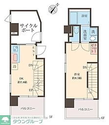 スフィア日本橋富沢町 1DKの間取図画像
