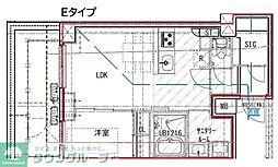 ES-Grande大島ガーデンテラス 1LDKの間取図画像