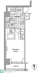 パークハビオ門前仲町 1Kの間取図画像
