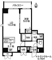 ラクラス両国 1LDKの間取図画像