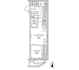 パークアクシス錦糸町ヴェール 1LDKの間取図画像