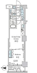 パークアクシス押上サウス 1LDKの間取図画像