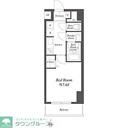 ラヴァンド大島 1Kの間取図画像