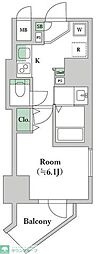 ライジングプレイス亀戸 1Kの間取図画像