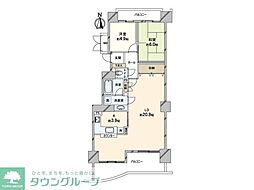 アルカハビタ 2LDKの間取図画像