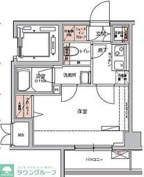 ハーモニーレジデンス東京イーストコア 1Kの間取図画像