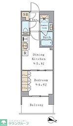 Brilliaist両国 1DKの間取図画像