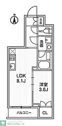 ALTERNA亀戸3 1DKの間取図画像