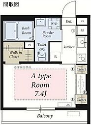 リブリ・武蔵小杉 3階1Kの間取り