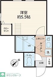 ヒルズ西加瀬 1階1Kの間取り