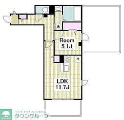 JR南武線 尻手駅 徒歩9分の賃貸マンション 4階1LDKの間取り