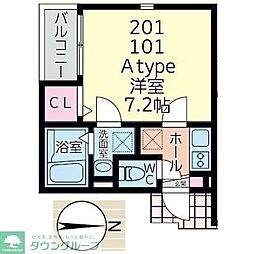 Ｃ1913Ｋ 2階1Kの間取り