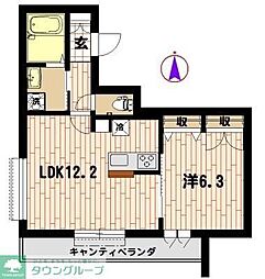 へーベル香 3階1LDKの間取り