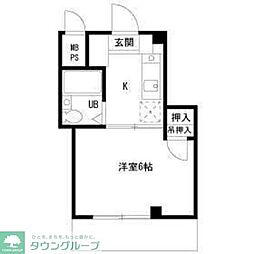 シャルムＦ1 1階1Kの間取り